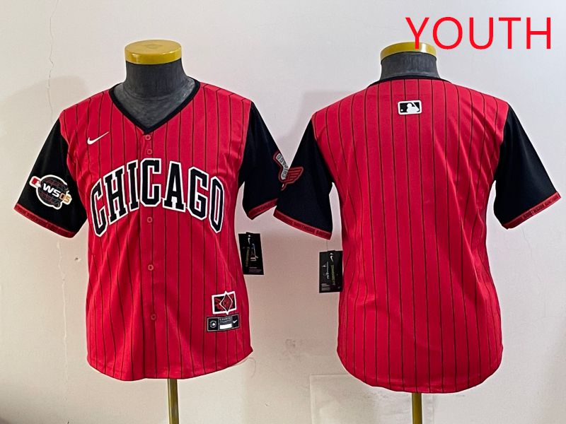 Youth Chicago White Sox Blank Red Stripe Joint Name Nike 2025 MLB Jersey style 2